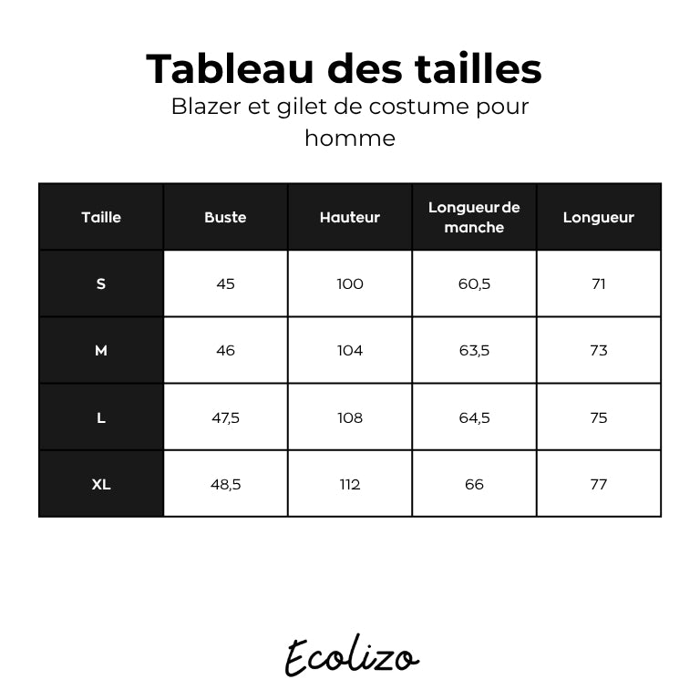 Blazers et gilets de costume pour homme