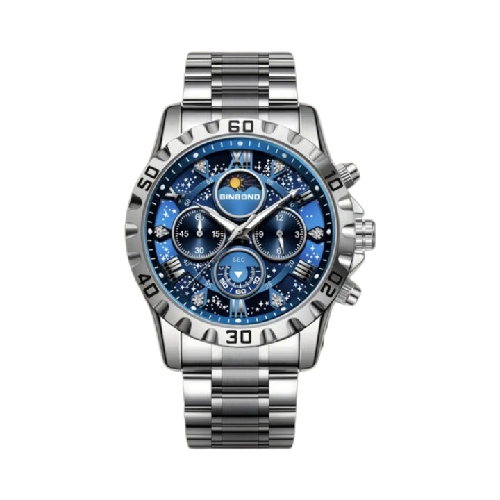 Luxury Chronograph Watch with Metal Band