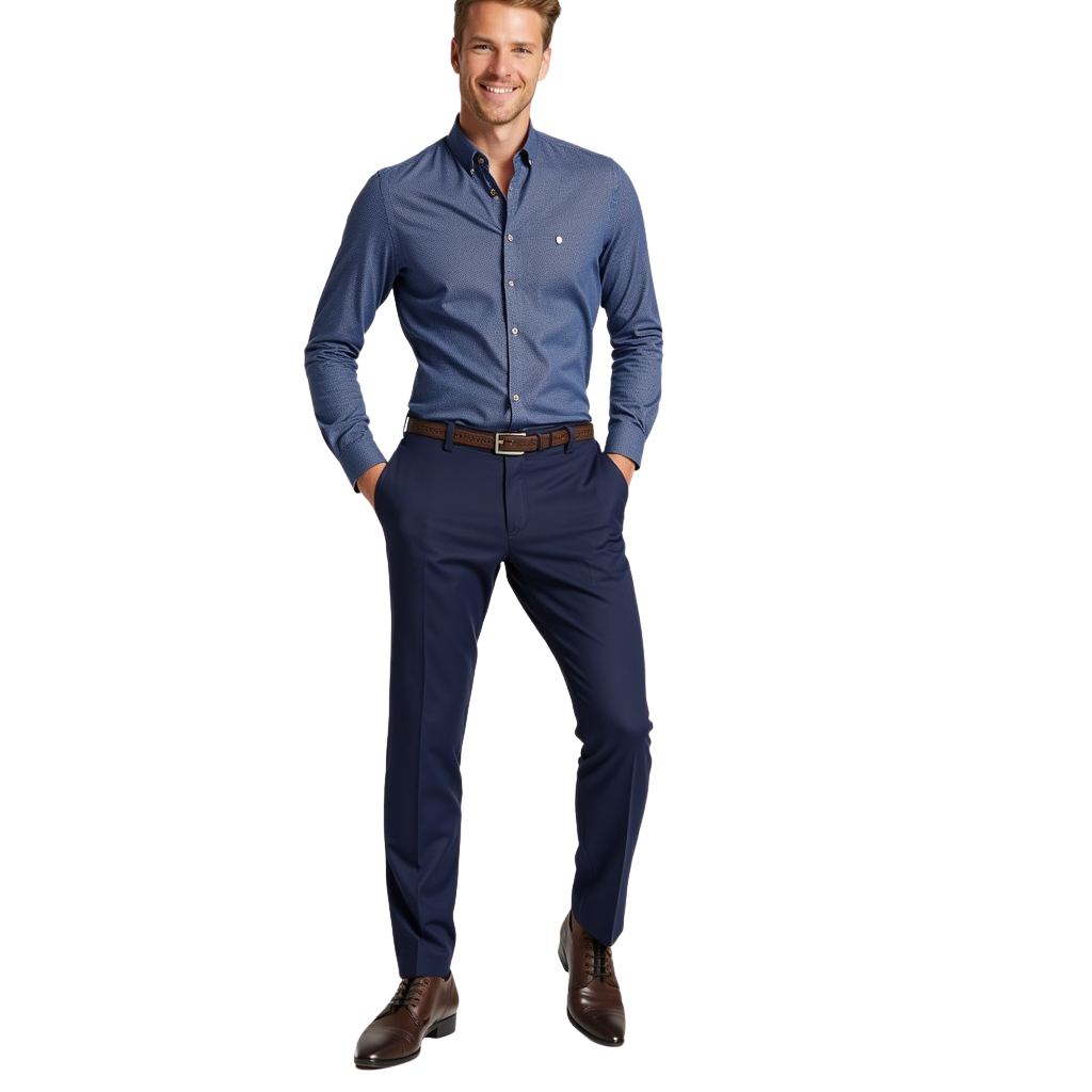 Navy Blue Elegant Trousers