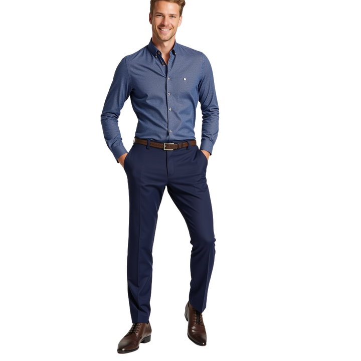 Navy Blue Elegant Trousers