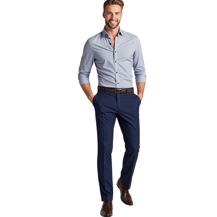 Navy Blue Elegant Trousers