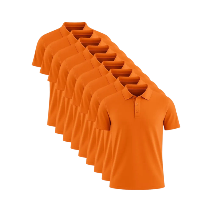 Pack of 9 Polo Shirts - Orange