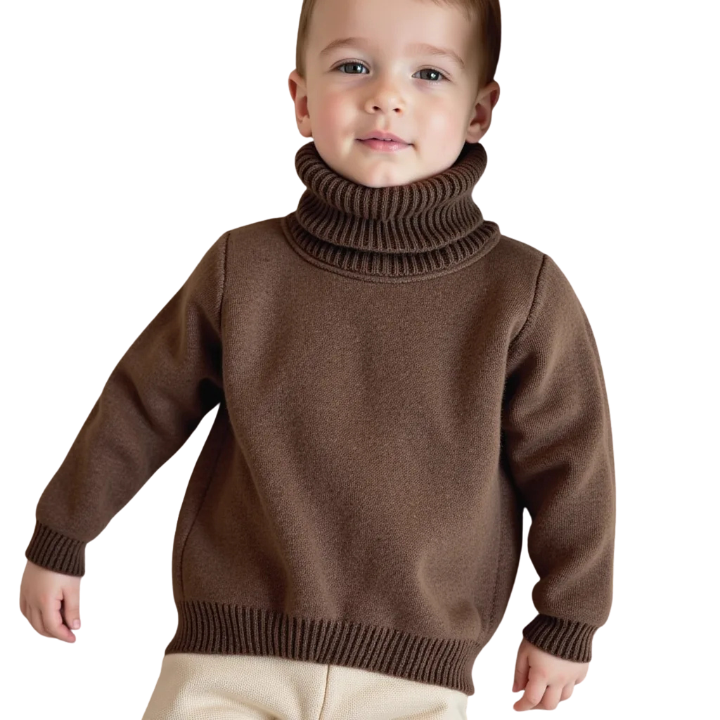 Brown Baby Turtleneck Sweater