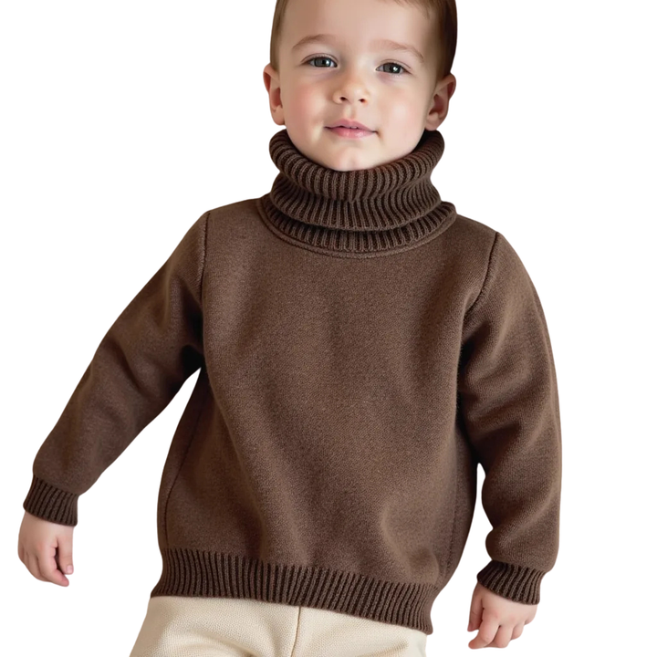 Brown Baby Turtleneck Sweater