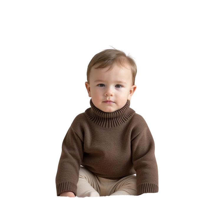 Brown Baby Turtleneck Sweater