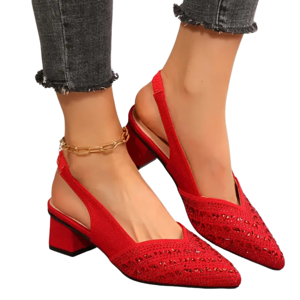 Women's Rhinestone Heeled Sandals