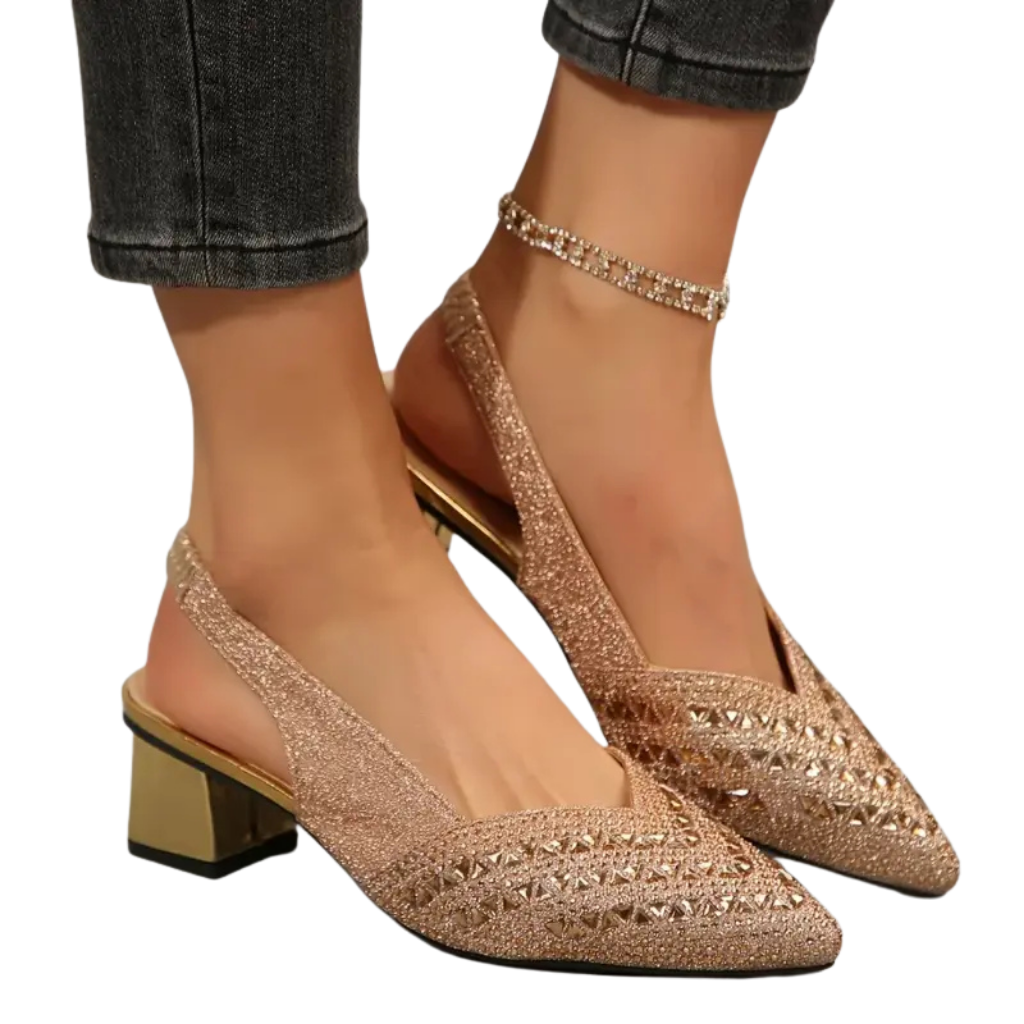 Women's Rhinestone Heeled Sandals