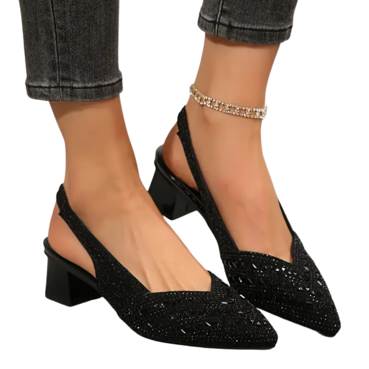 Women's Rhinestone Heeled Sandals