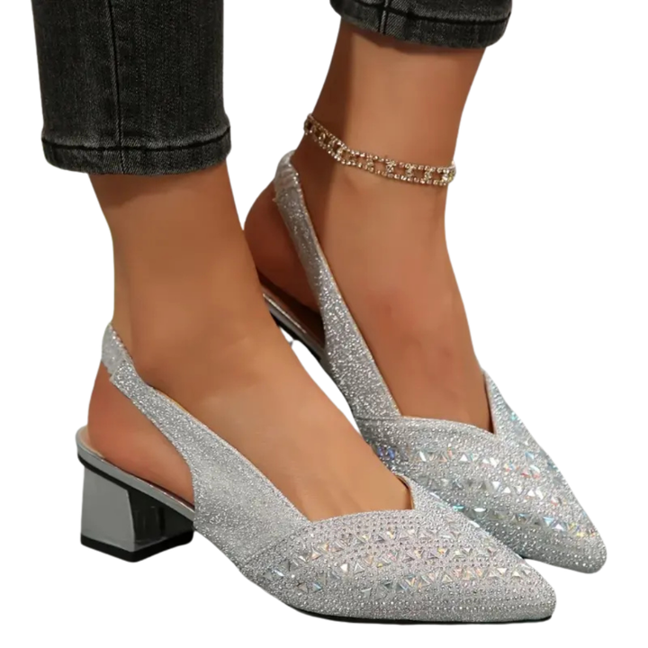 Women's Rhinestone Heeled Sandals